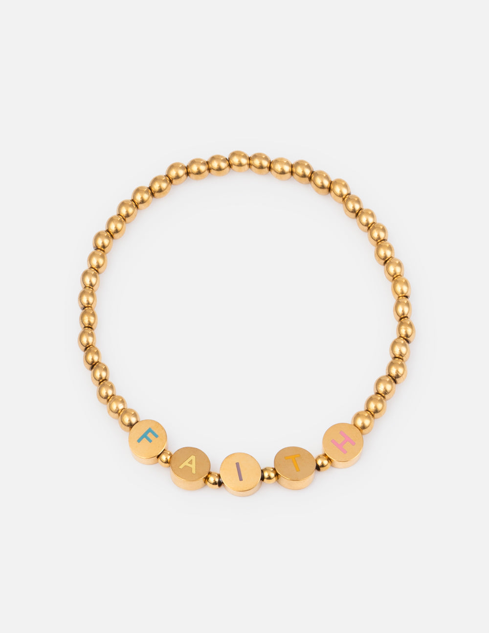 Gold Faith Letter Bracelet
